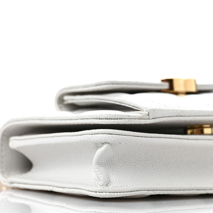 Chanel Caviar Quilted Pocket Twins Clutch With Chain White 9 of 11