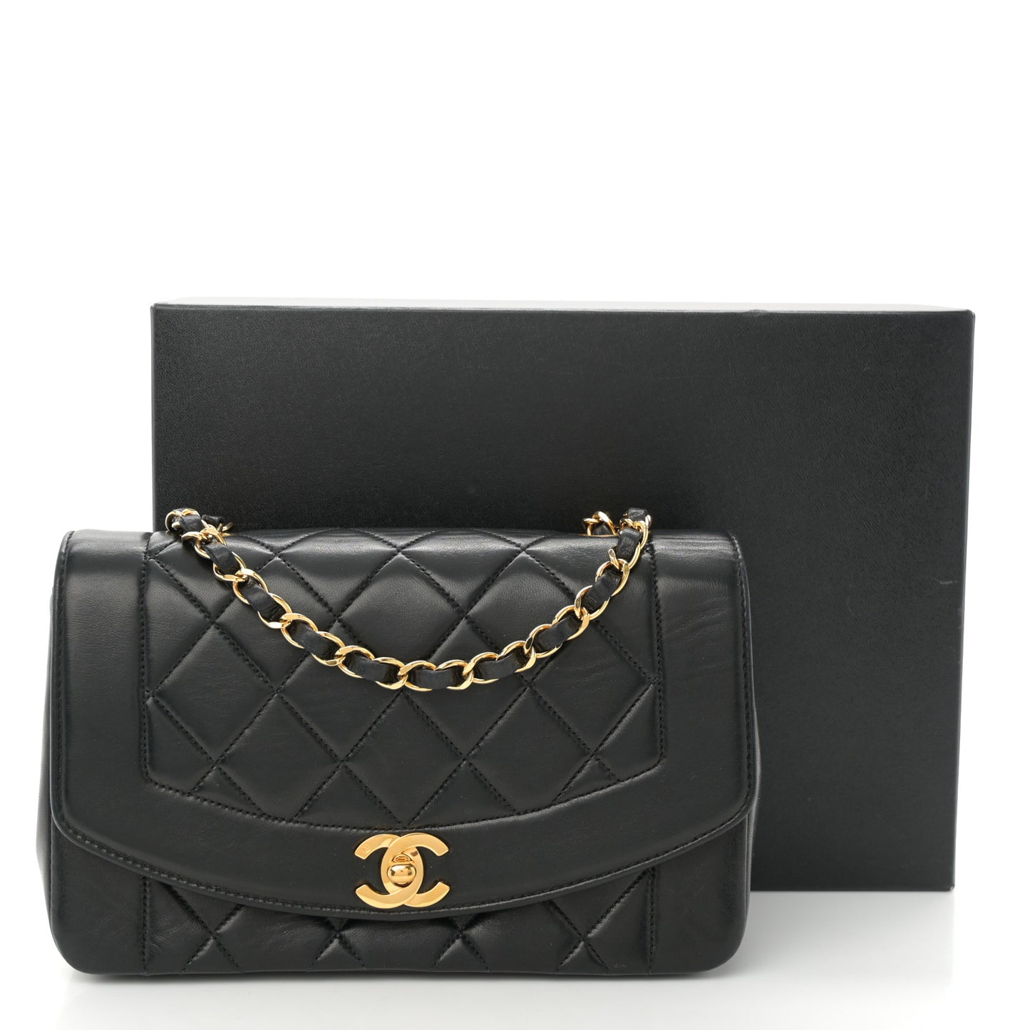 Lambskin Quilted Small Single Flap Black
