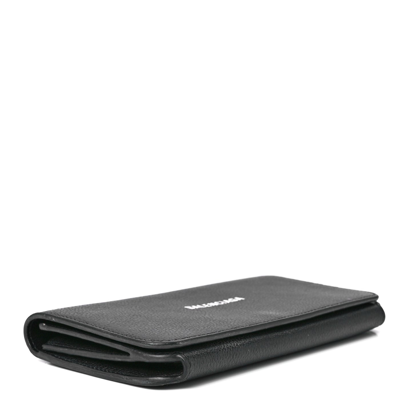 Grained Calfskin Logo Cash Thin Money Wallet Black White