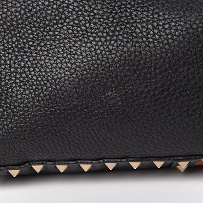 Valentino Garavani Grained Calfskin Tribal Large Rockstud Rolling Crossbody Tote Black 11 of 17
