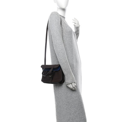 Hermes Taurillon Clemence Verso Halzan 25 Rouge Sellier Bleu Saphir 2 of 9