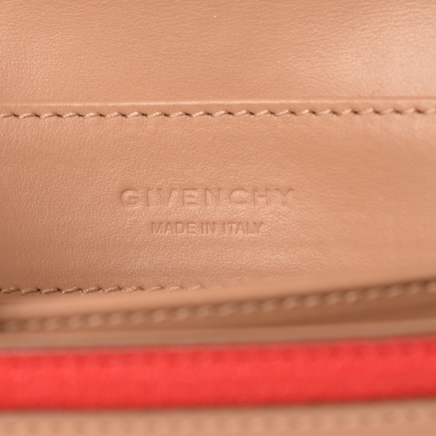 Calfskin Duetto Crossbody Beige Red