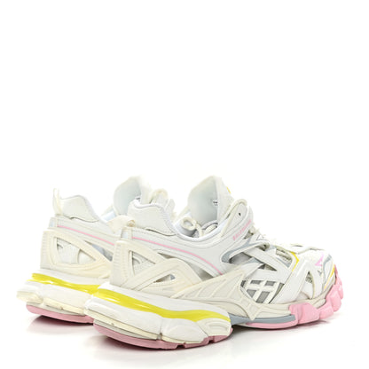 Balenciaga Rubber Mesh Tri-Color Womens Track.2 Open Sneakers 40 Light Yellow Light Pink Light Blue 4 of 9