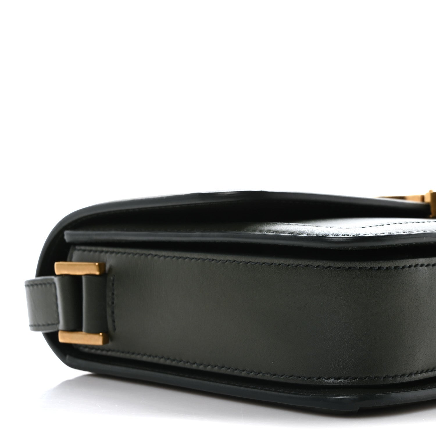 Saint Laurent Box Calfskin Monogram Medium Solferino Satchel Vert Fonce 9 of 10