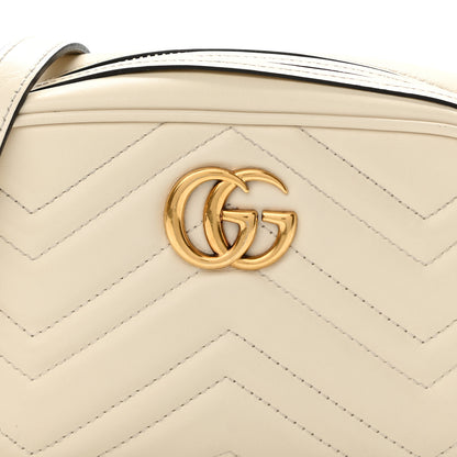 Gucci Calfskin Matelasse Mini GG Marmont Chain Shoulder Bag White 10 of 19
