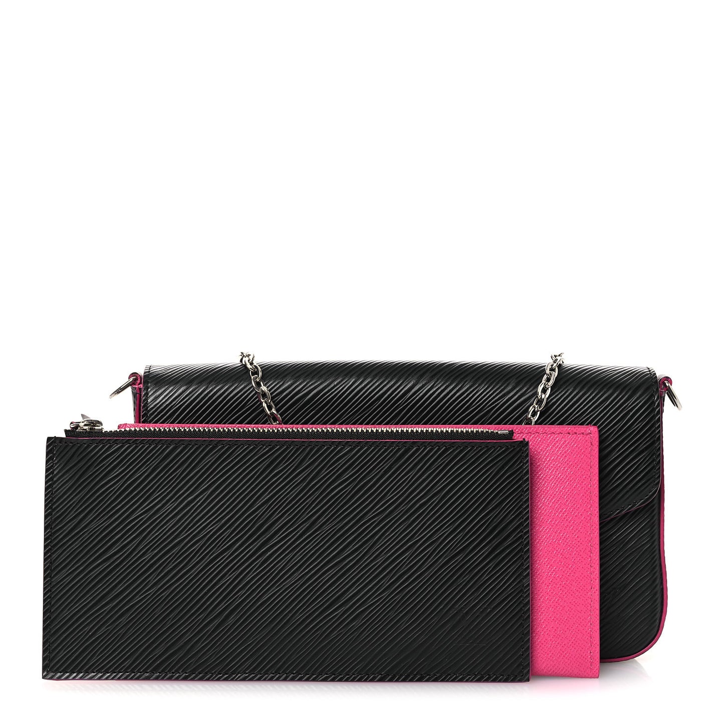 Epi Pochette Felicie Black Hot Pink
