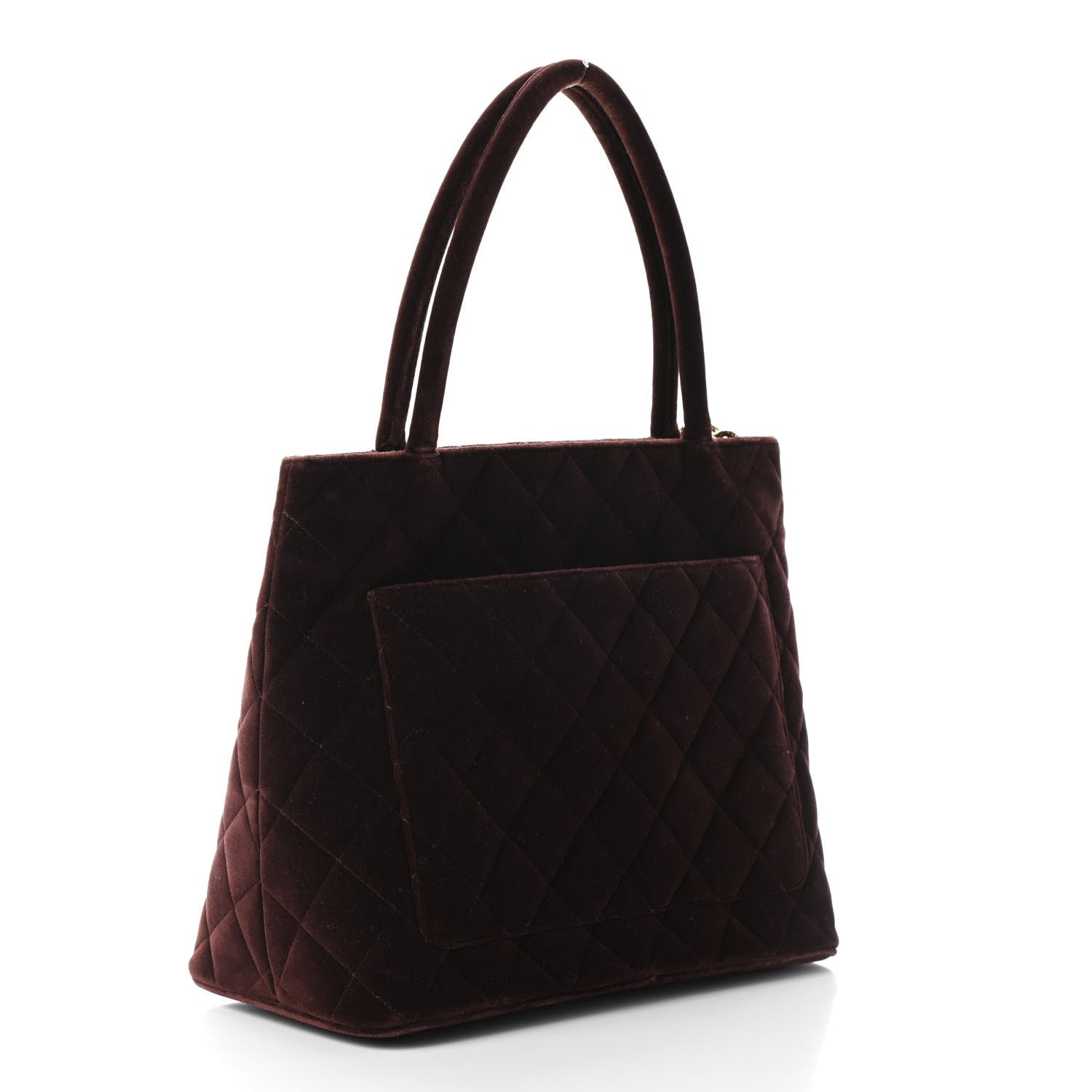 Chanel Velvet Quilted Medallion Tote Brown 3 of 9