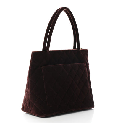 Chanel Velvet Quilted Medallion Tote Brown 3 of 9