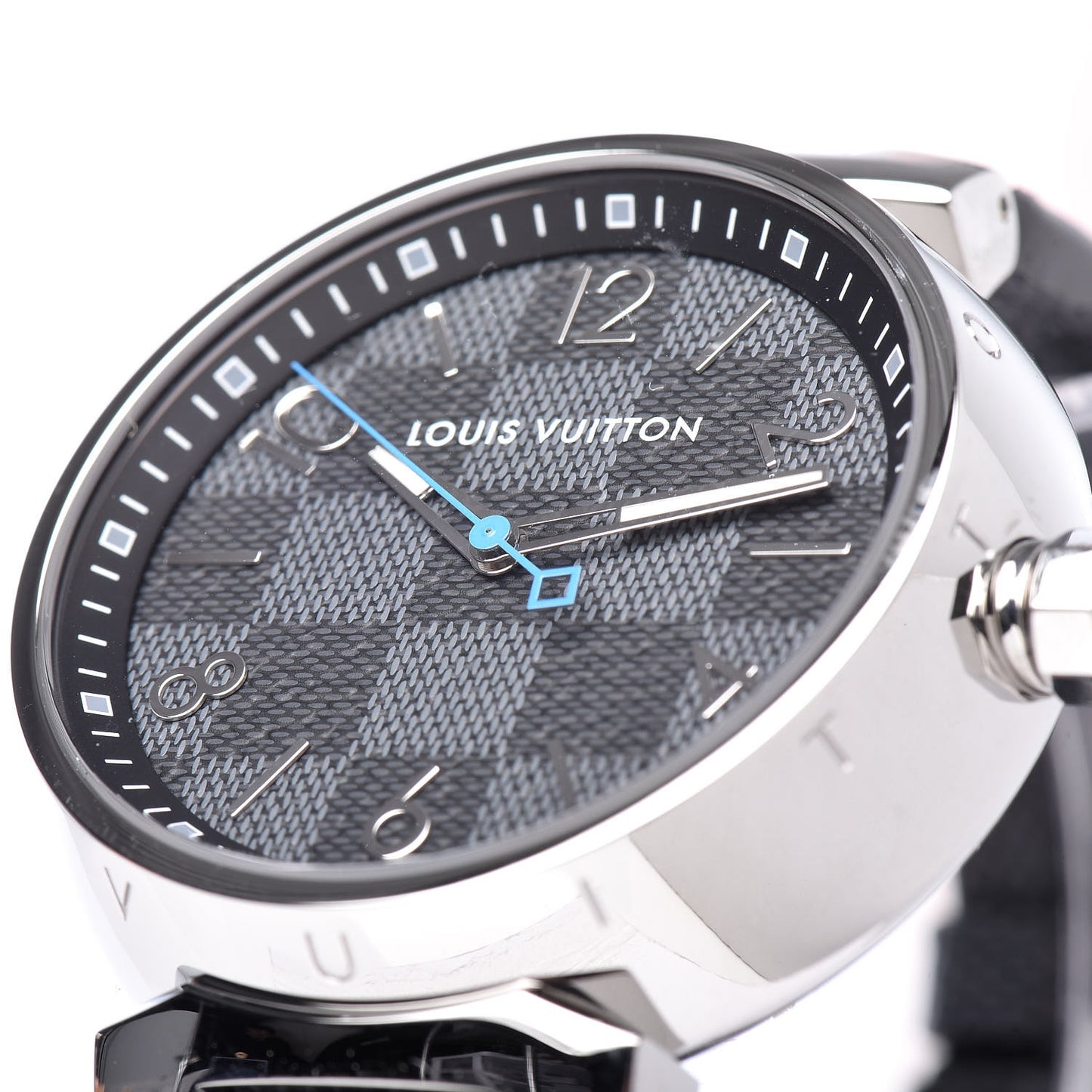 Stainless Steel Damier Graphite 41mm Tambour Quartz Watch