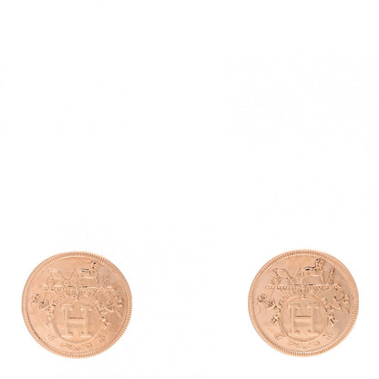 Hermes 18K Rose Gold TPM Ex-Libris Stud Earrings 1 of 6