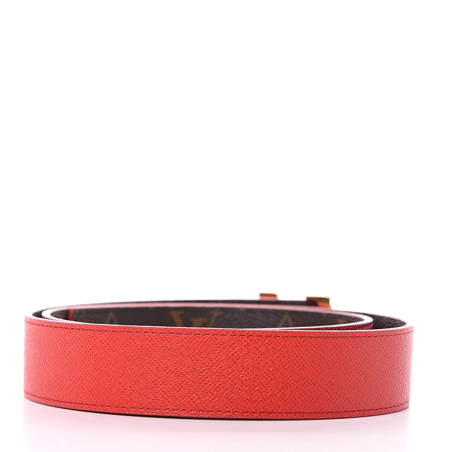 Monogram 30mm LV Initiales Reversible Belt 80 32 Coquelicot