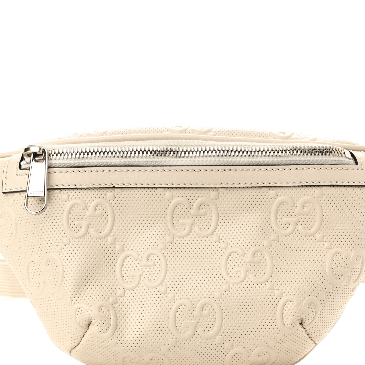 Gucci Calfskin GG Tennis Embossed Belt Bag Mystic White 8 of 10