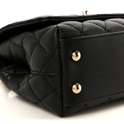 Chanel Caviar Lizard Embossed Quilted Extra Mini Coco Handle Flap Black 9 of 11