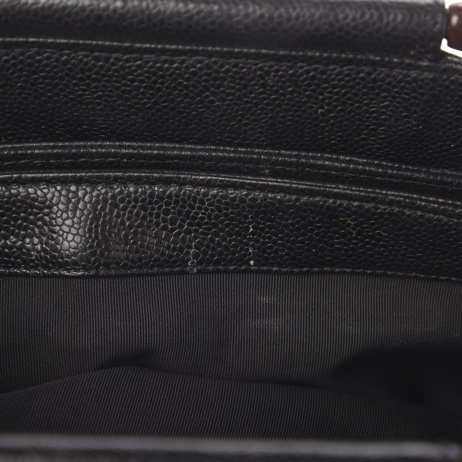 Chanel Caviar Wood Handle Handbag Black 8 of 12