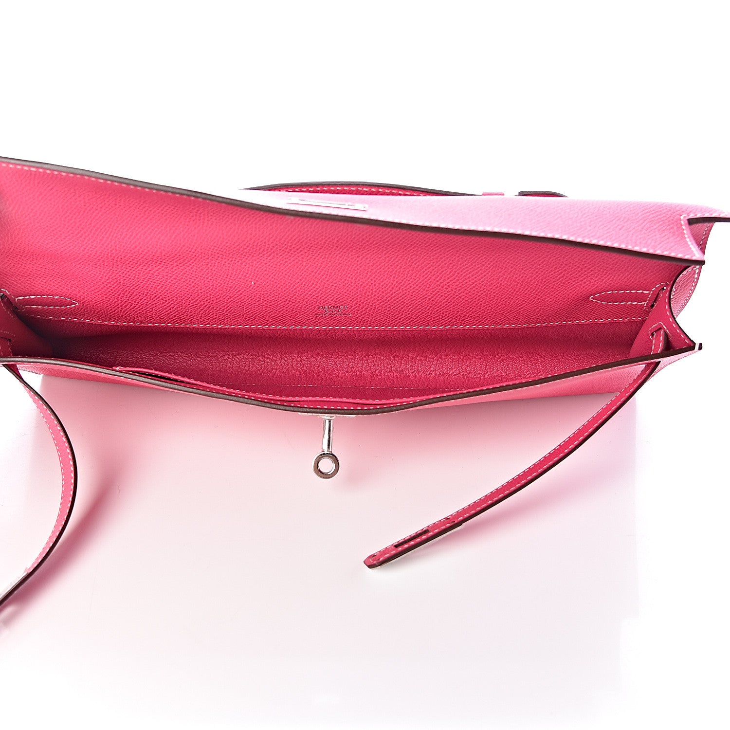 Hermes Epsom Kelly Cut Clutch Pochette Rose Tyrien 5 of 7