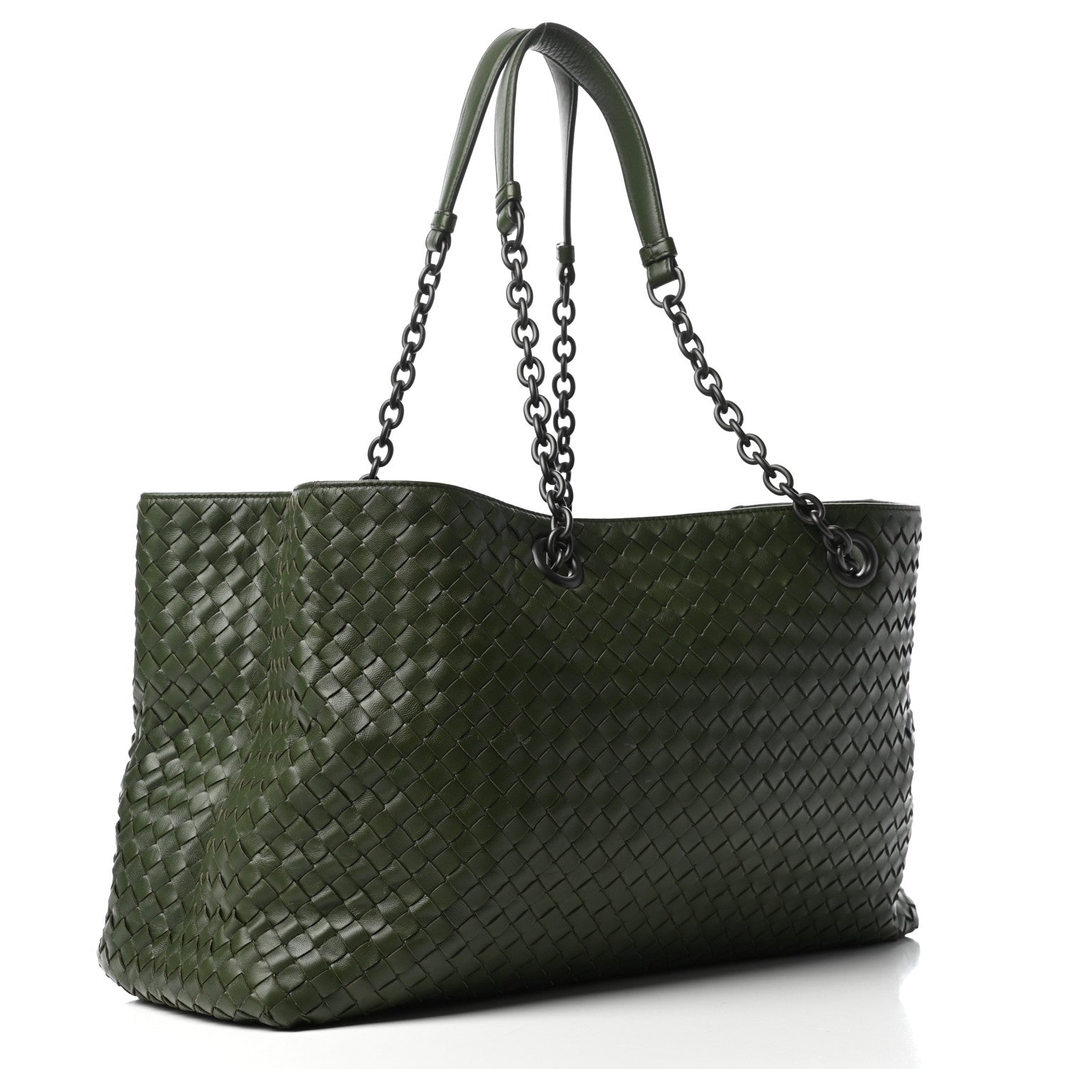 Bottega Veneta Nappa Intrecciato Large Classic Chain Strap Tote Green 3 of 9