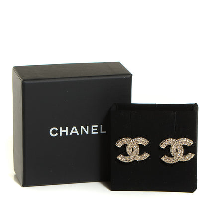 Chanel Crystal CC Earrings Gold 5 of 5
