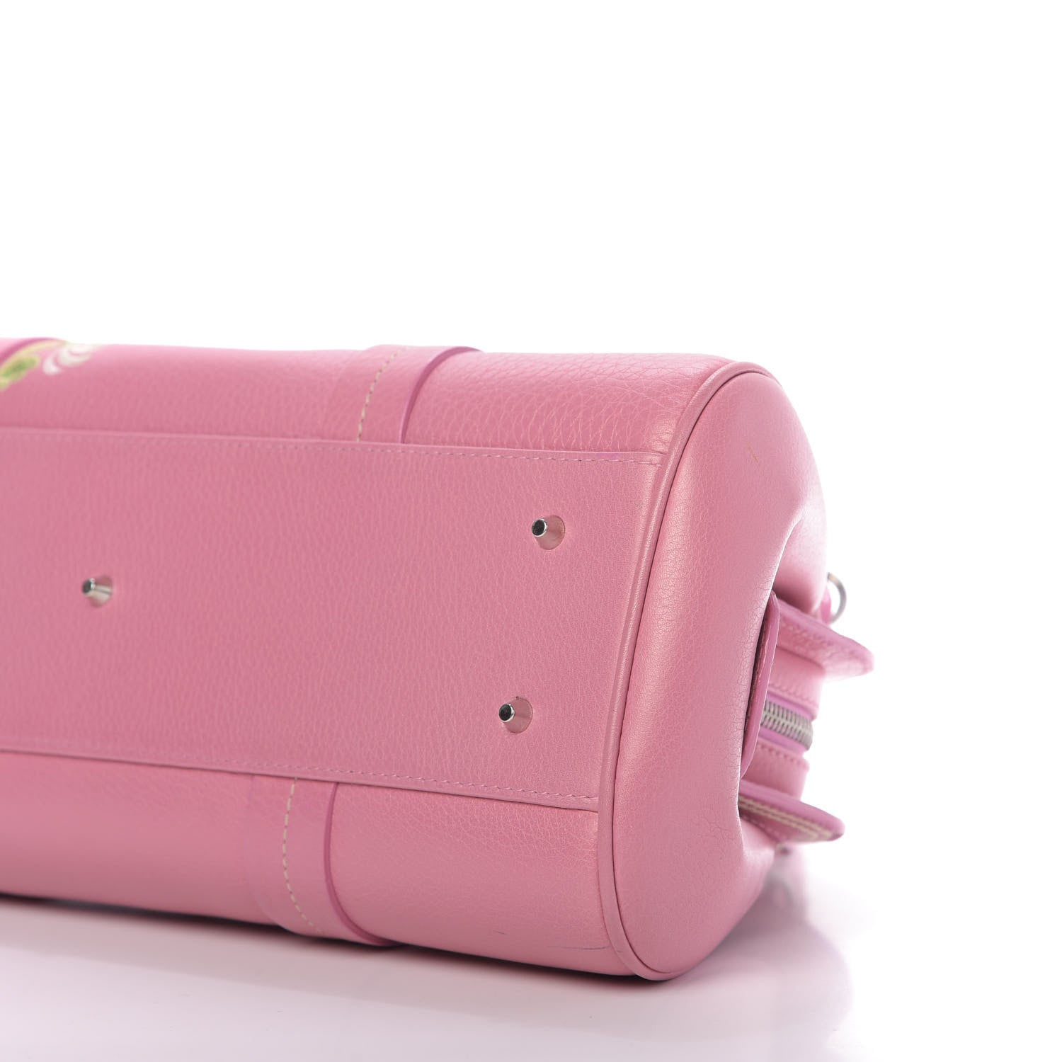 Christian Dior Grained Calfskin Romantic Flowers Frame Satchel Pink 7 of 13
