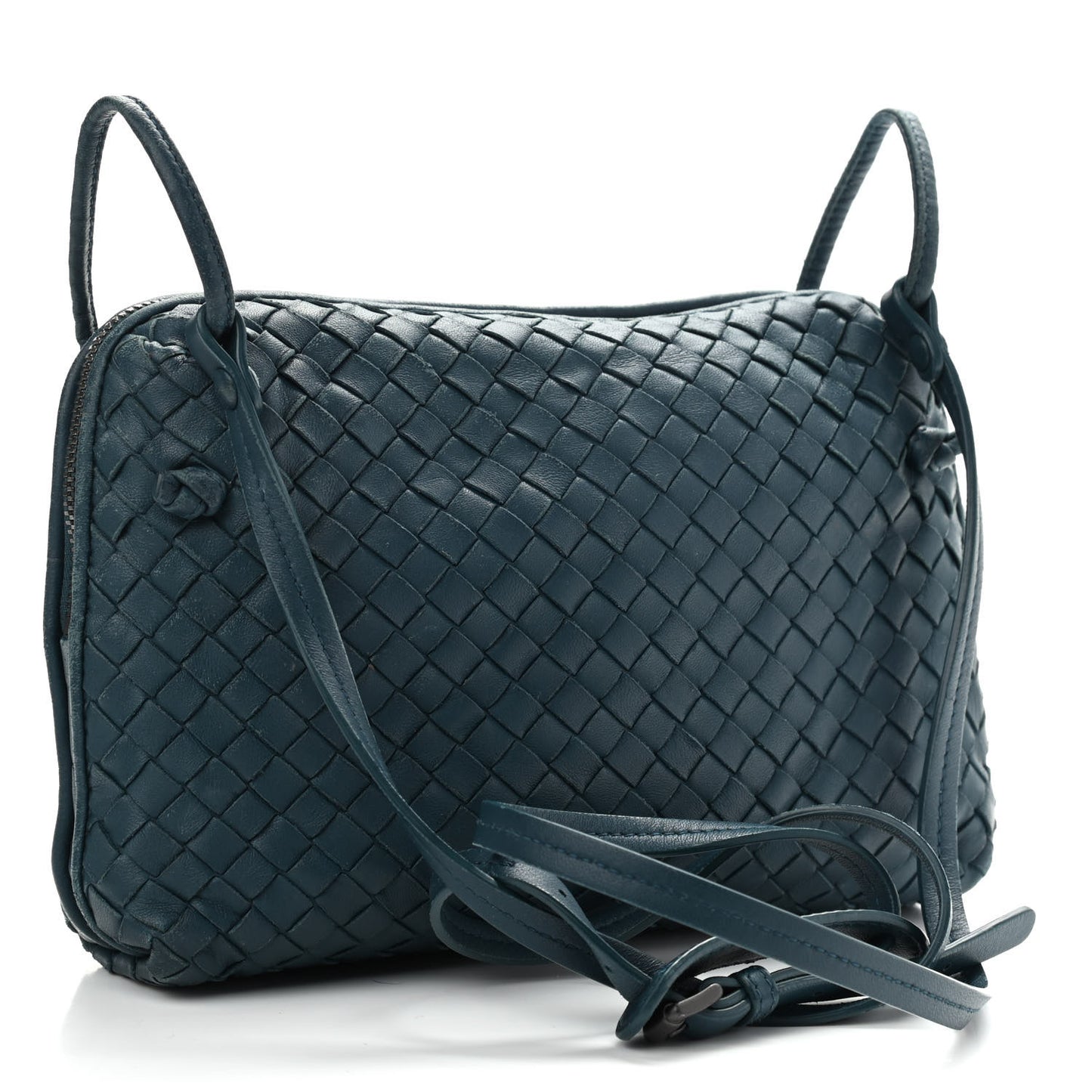 Nappa Intrecciato Nodini Crossbody Messenger Green