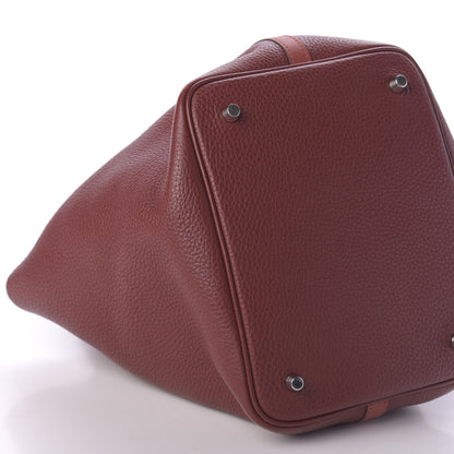 Hermes Taurillon Clemence Swift Picotin Lock 22 MM Rouge H Brique 6 of 10