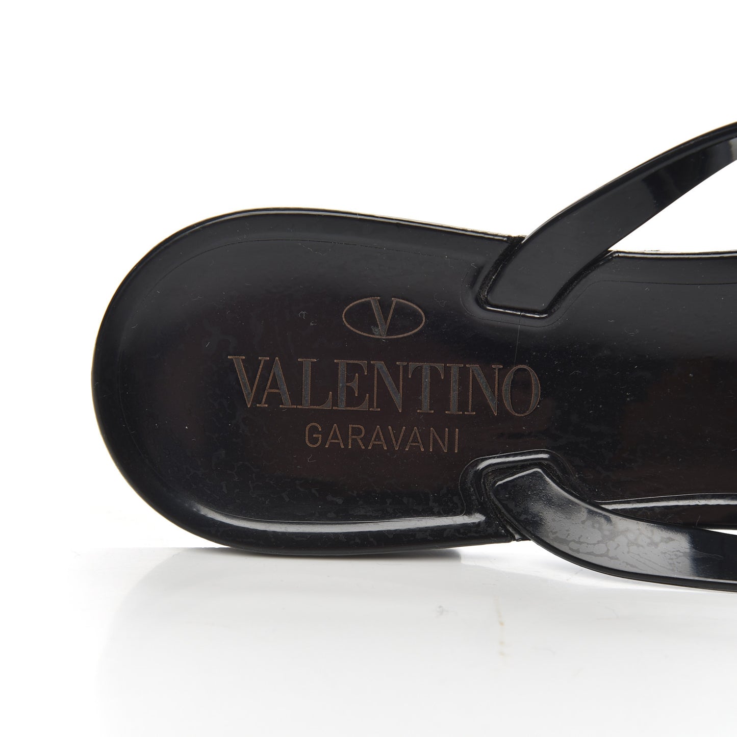 PVC Jelly Rockstud Bow Thong Sandals 38 Black