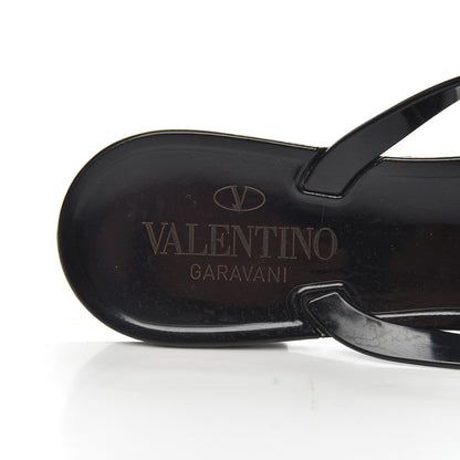 Valentino Garavani PVC Jelly Rockstud Bow Thong Sandals 38 Black 7 of 14