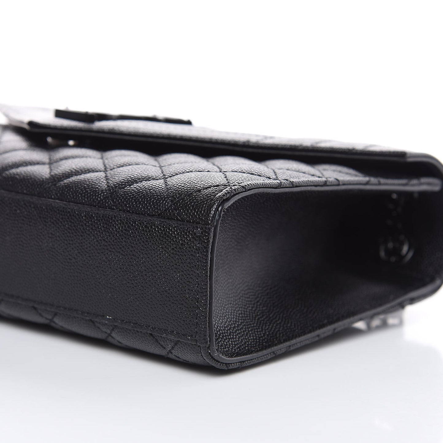 Grain De Poudre Textured Mixed Matelasse Triquilt Medium Monogram Satchel Black
