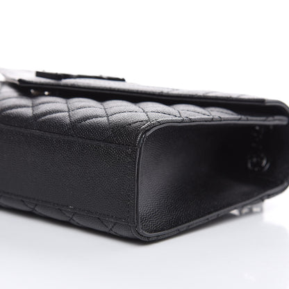 Saint Laurent Grain De Poudre Textured Mixed Matelasse Triquilt Medium Monogram Satchel Black 9 of 10