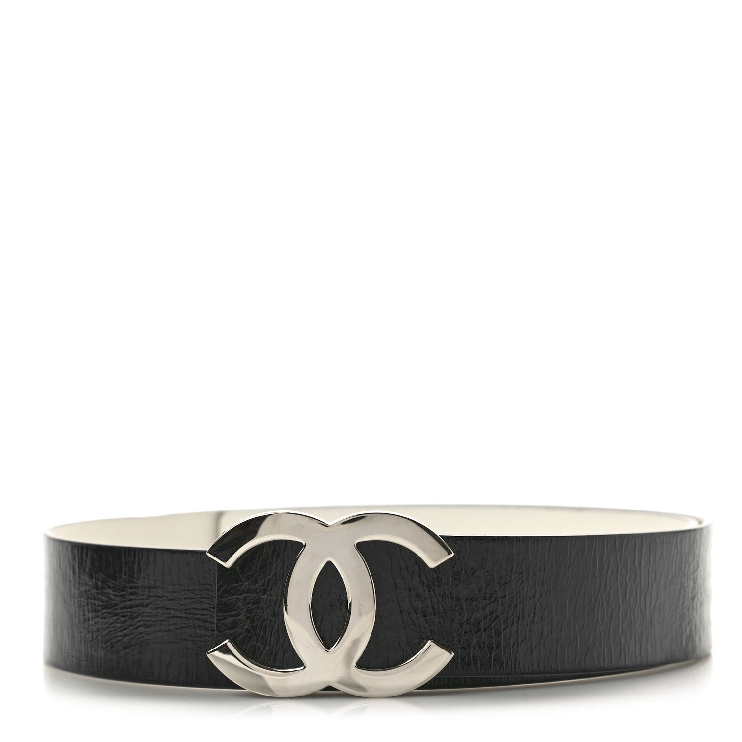 Chanel Calfskin Reversible CC Logo Belt 75 30 White Black 1 of 4