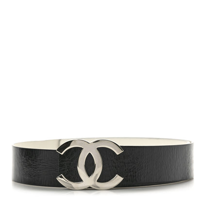 Chanel Calfskin Reversible CC Logo Belt 75 30 White Black 1 of 4