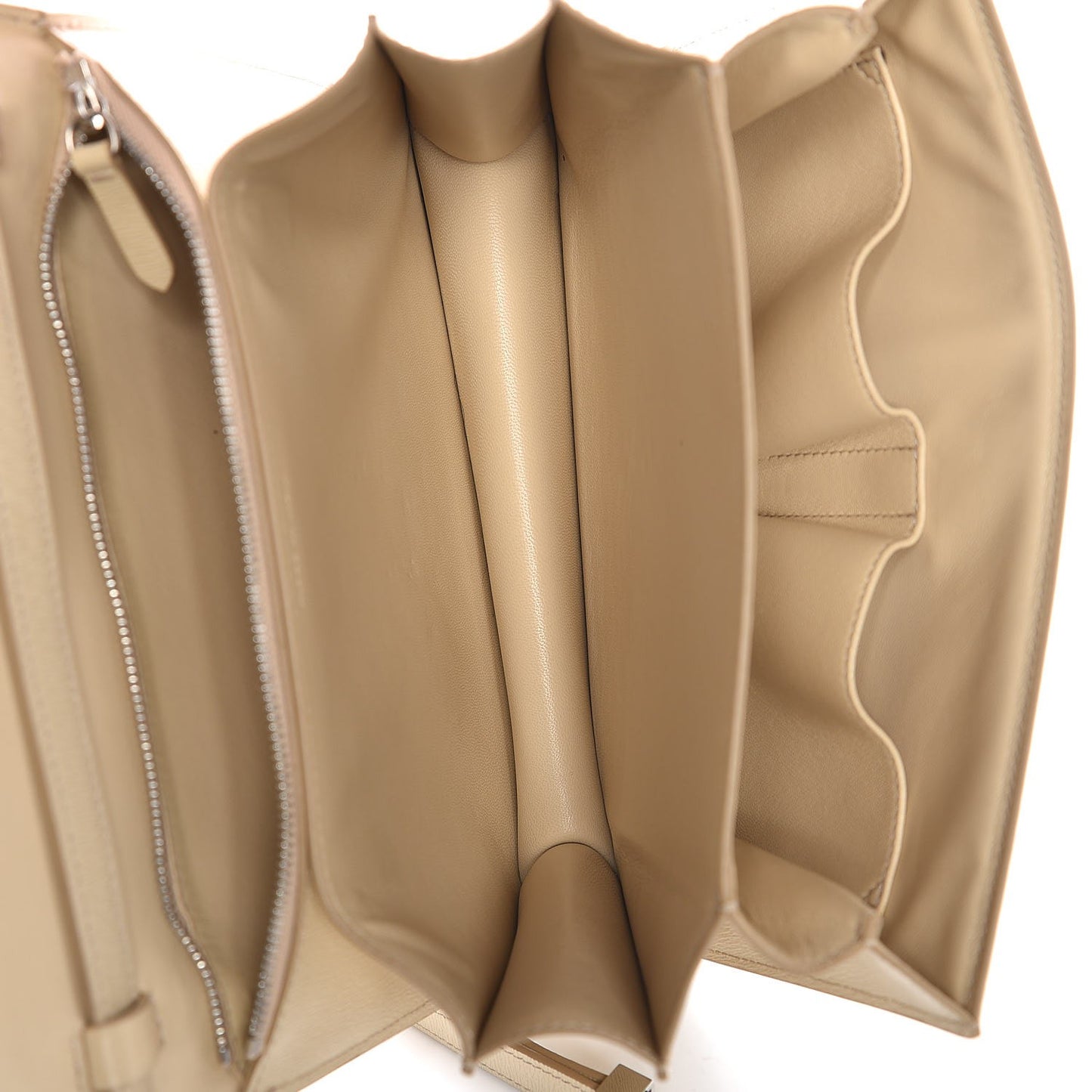 Liege Calfskin Medium Classic Box Flap Bag Cream