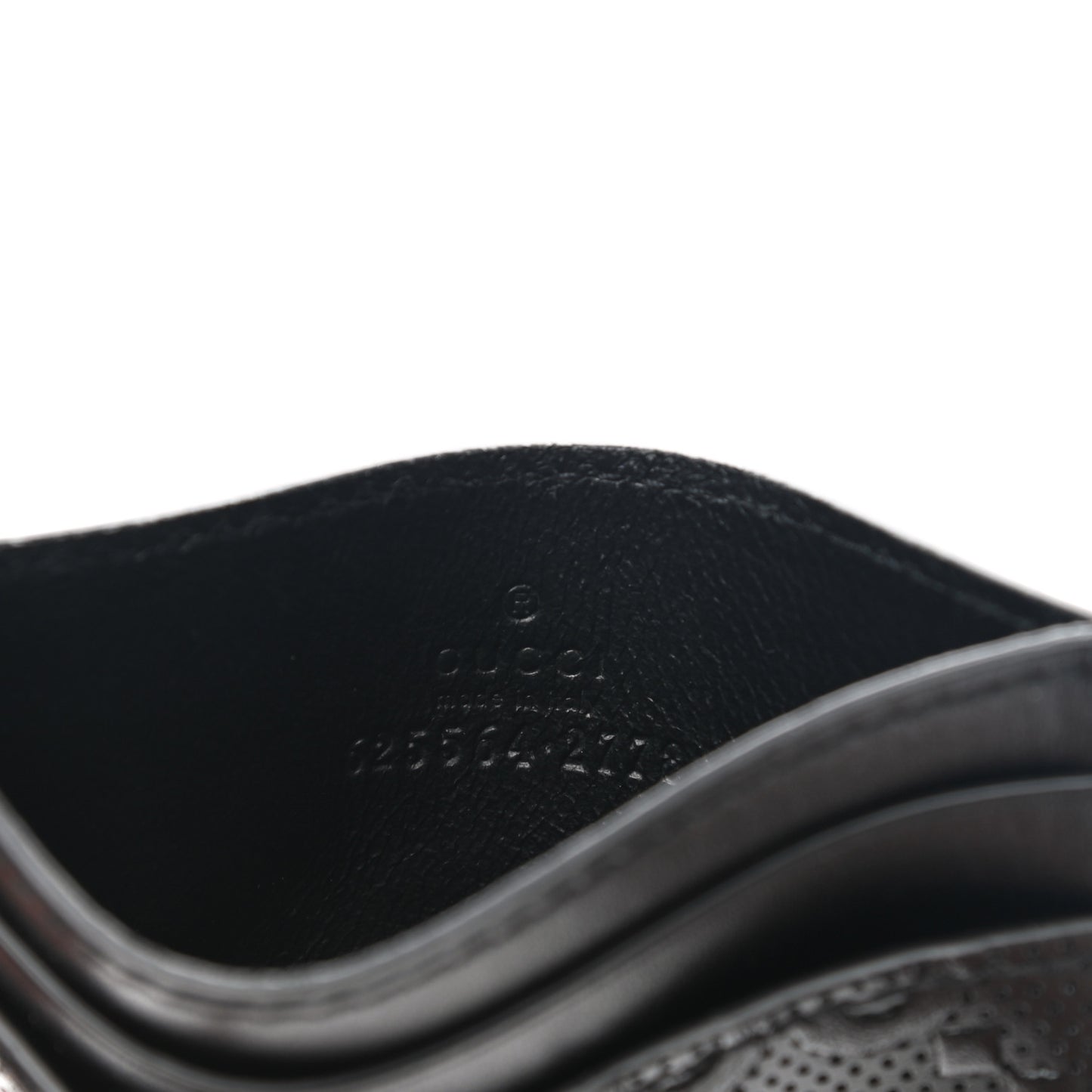 Calfskin GG Tennis Embossed Card Holder Black