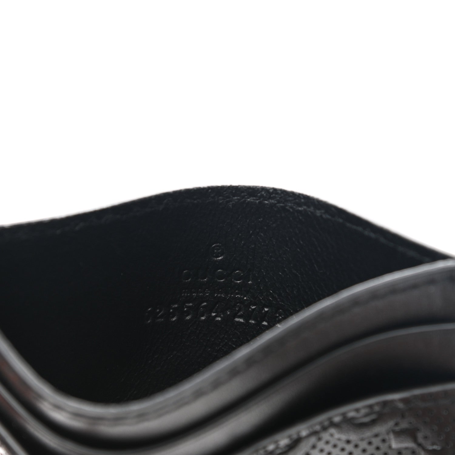 Gucci Calfskin GG Tennis Embossed Card Holder Black 6 of 7