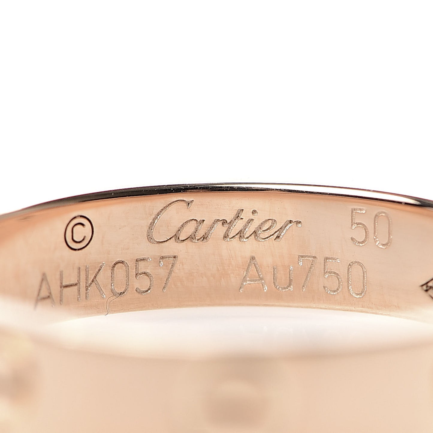 18K Pink Gold 3.5mm LOVE Wedding Band Ring 50 5.25
