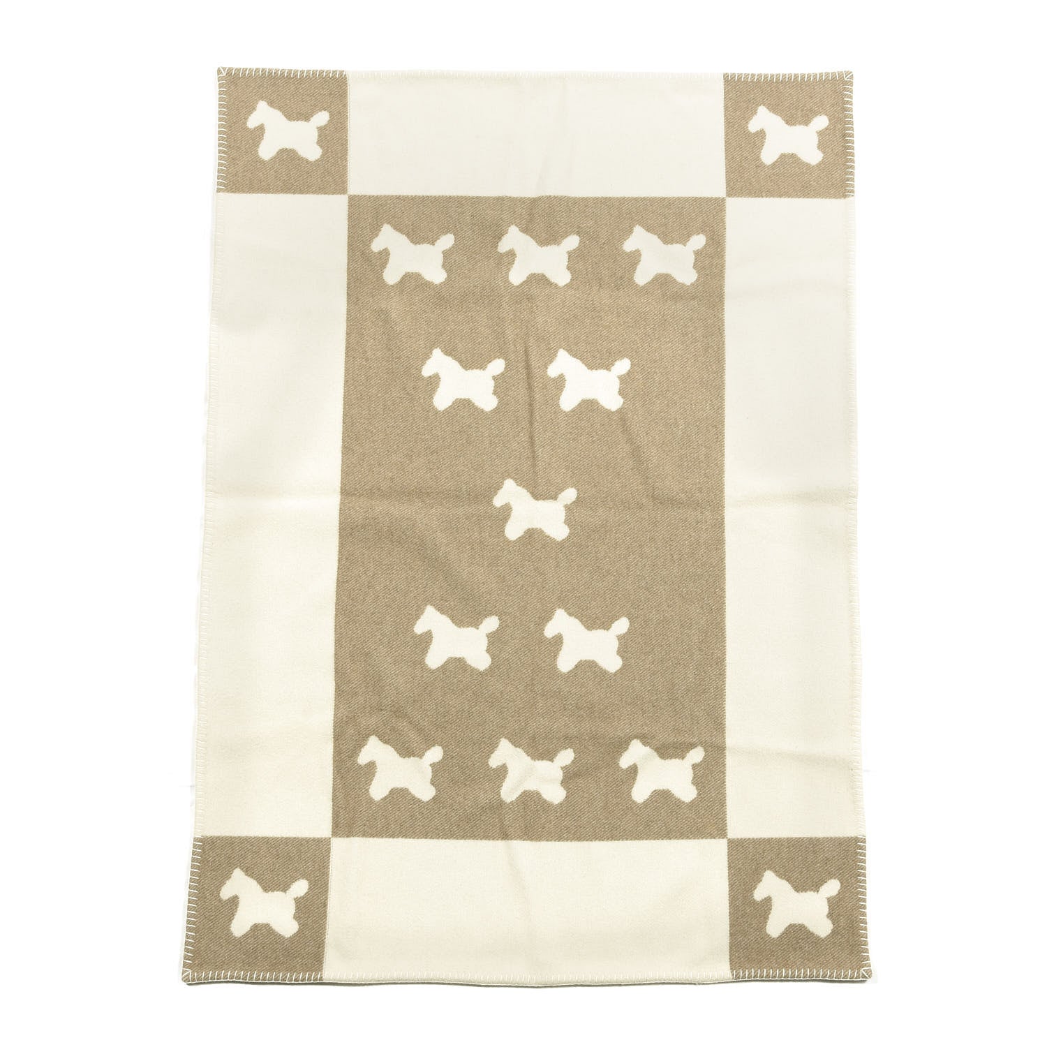 Hermes Wool Cashmere Adada Avalon Baby Blanket Noisette 1 of 2