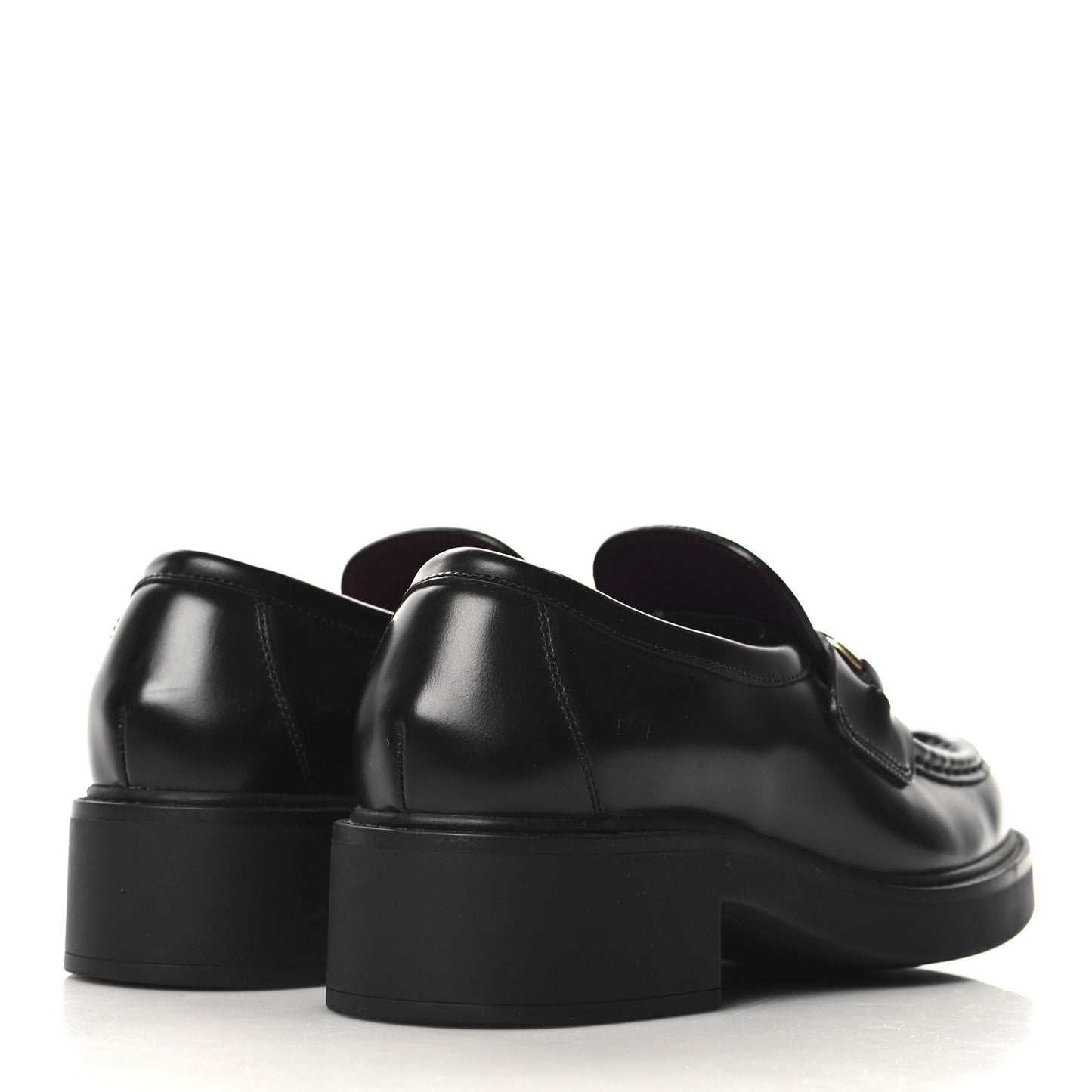 Cordovan Lux Horsebit Womens Lug Sole Loafers 35.5 Black