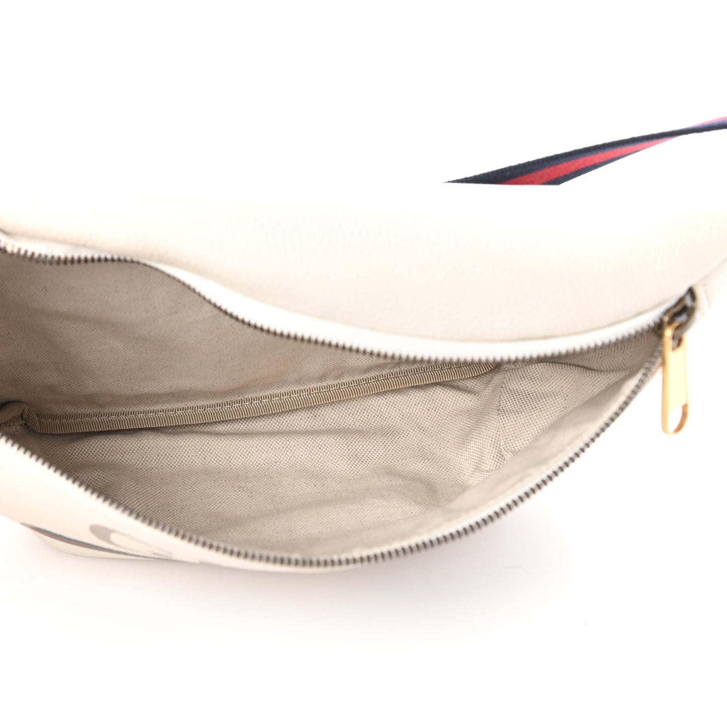 Grained Calfskin Logo Belt Bag White