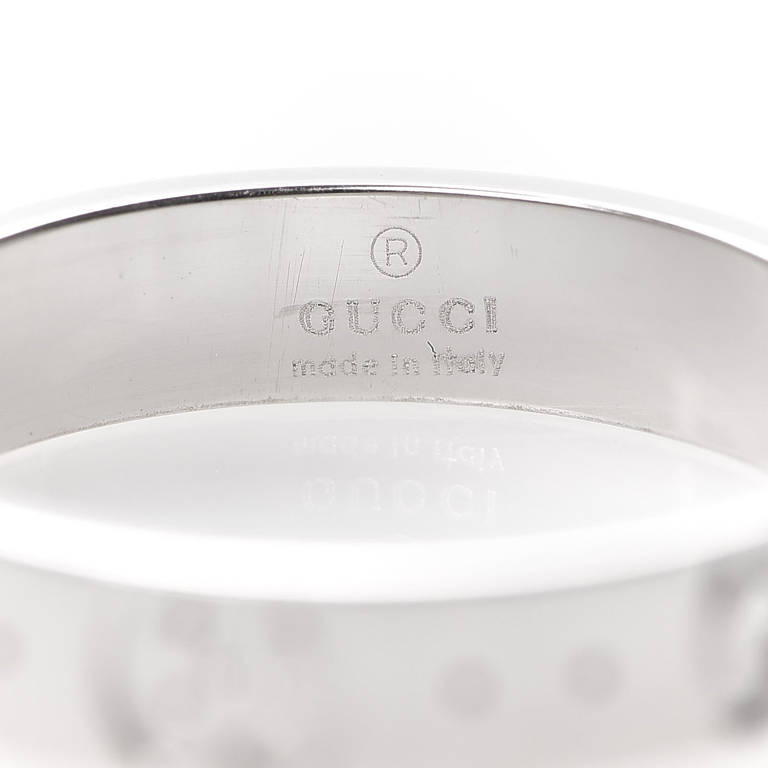 Gucci 18K White Gold 4mm Icon Thin Band Ring 53 6.25 6 of 7