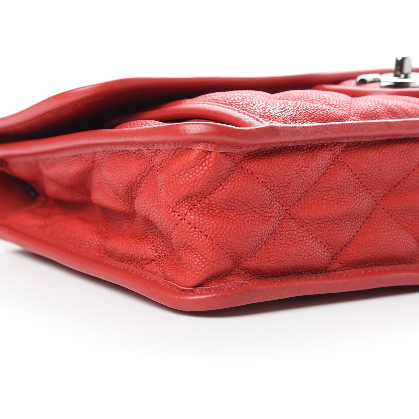 Caviar Quilted Medium French Riviera Flap Red