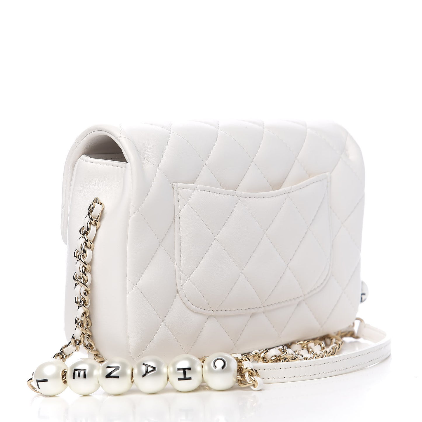 Lambskin Quilted Small My Precious Flap White