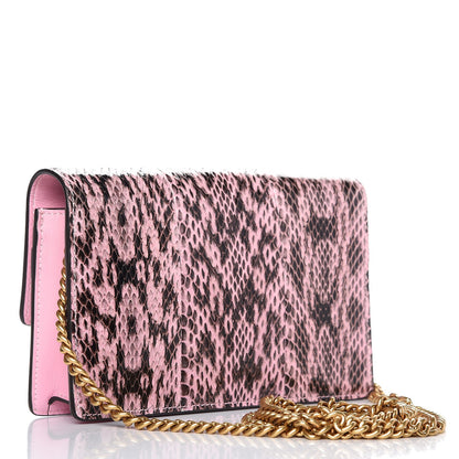 Gucci Snakeskin Mini Queen Margaret Chain Shoulder Bag Sugar Pink 3 of 6