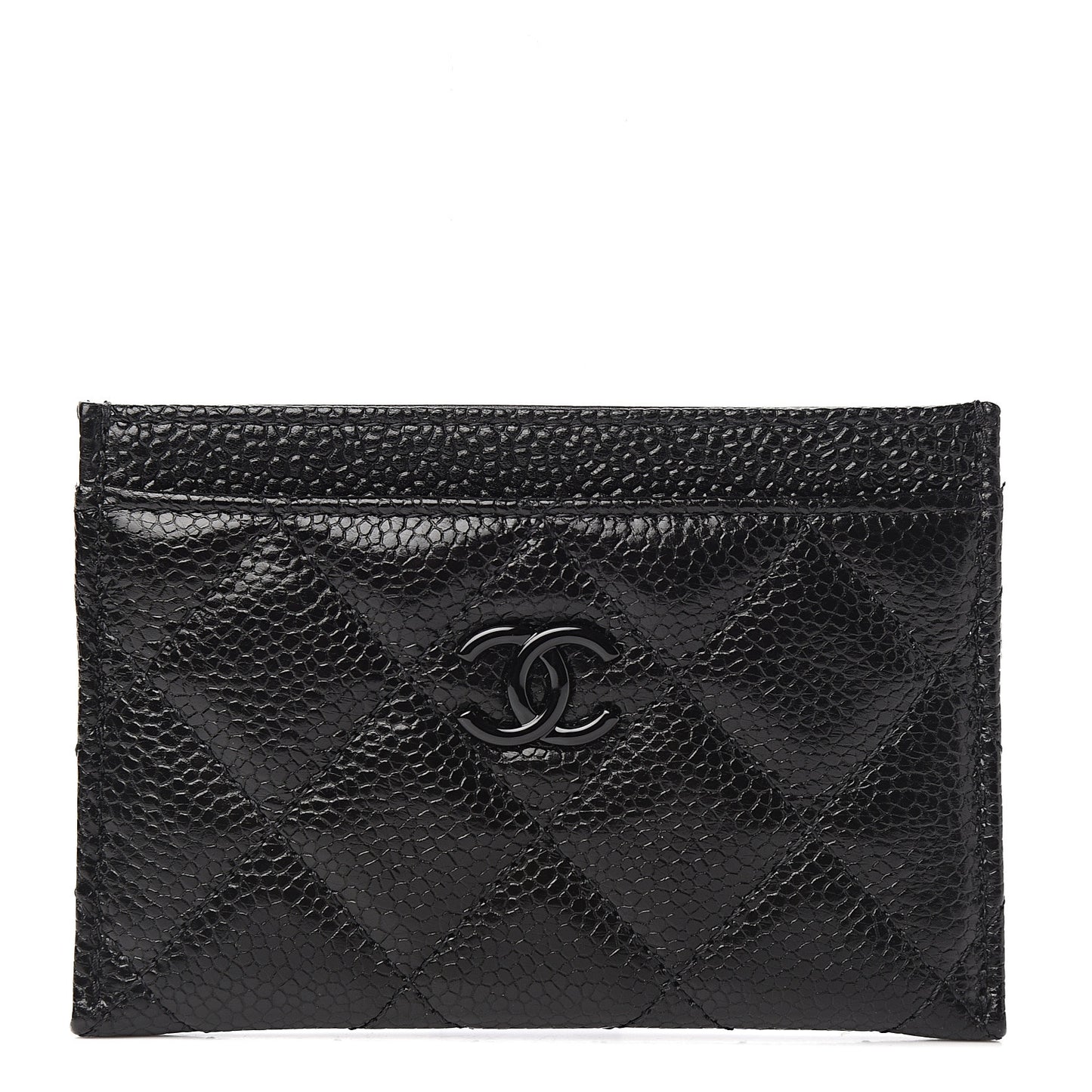 Caviar Quilted Incognito Card Holder Black