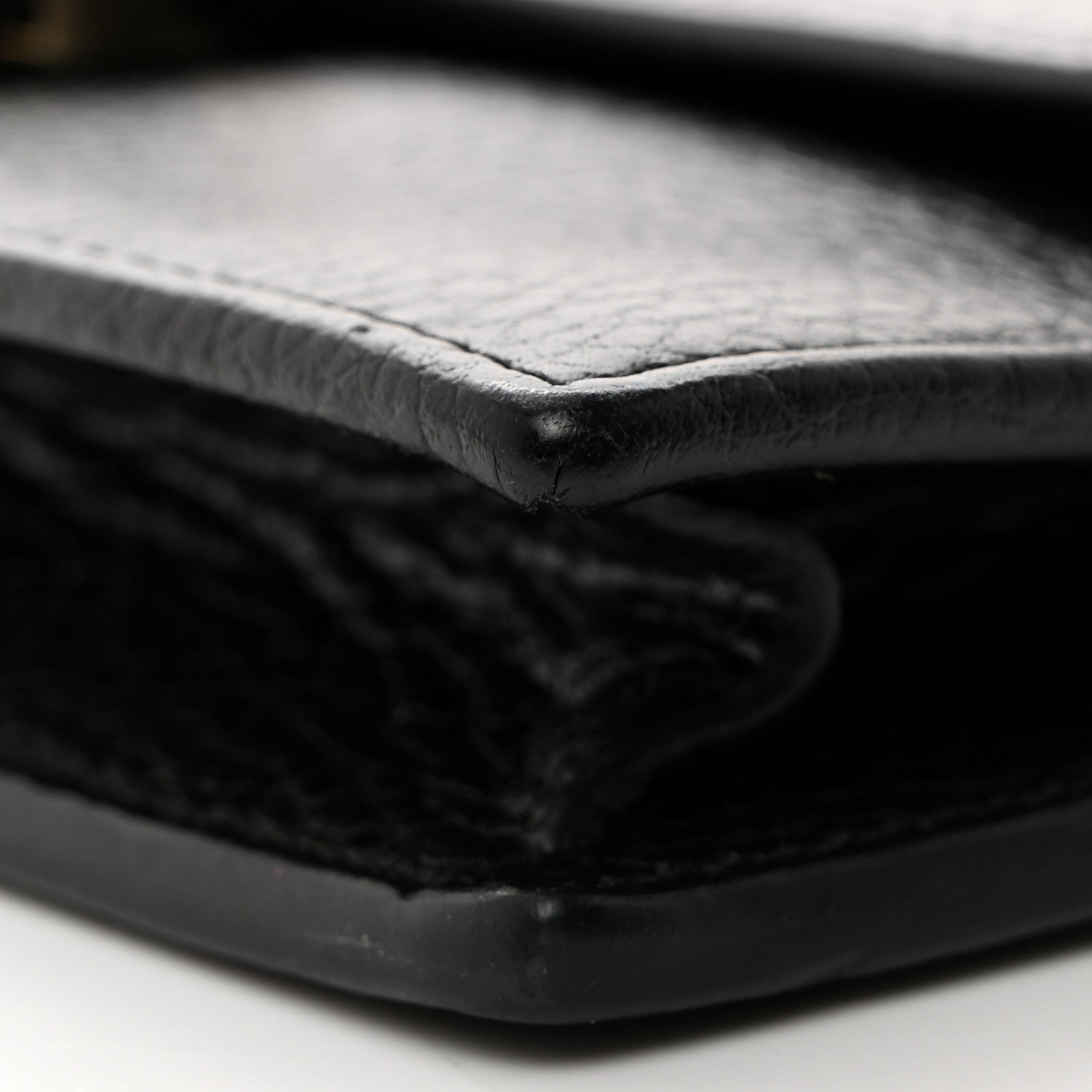 Gucci Dollar Calfskin Interlocking G Chain Wallet Black 10 of 10