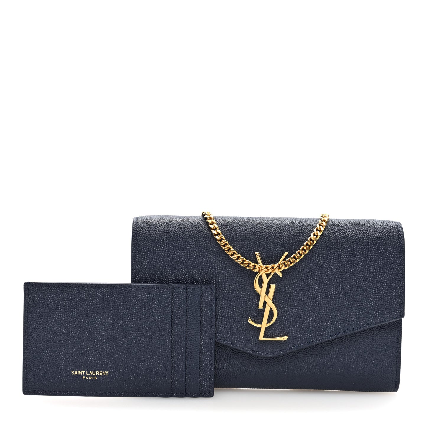 Grain De Poudre Monogram Uptown Chain Wallet Blue Charron