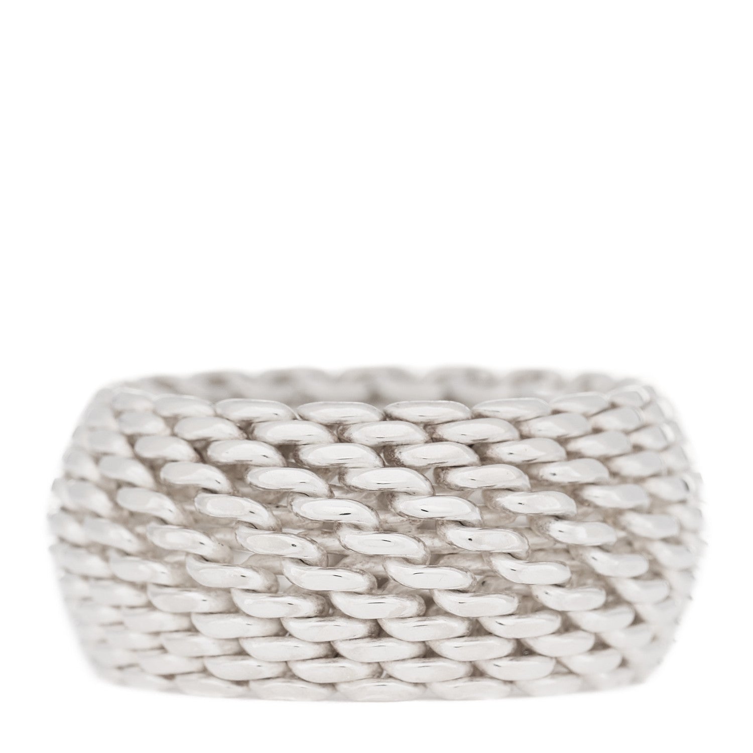 Tiffany Sterling Silver Somerset Mesh Ring 48 4.5 3 of 4