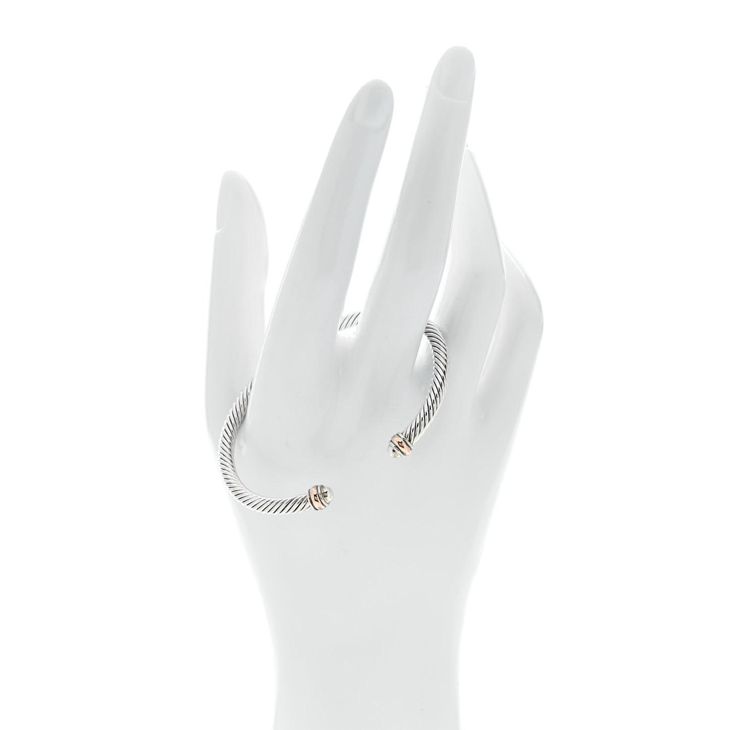 Sterling Silver 18K Rose Gold 4mm Cable Classics Bracelet