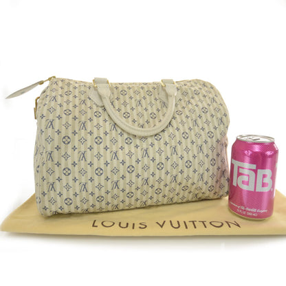 Louis Vuitton Mini Lin Croisette Speedy 30 Blue 3 of 7