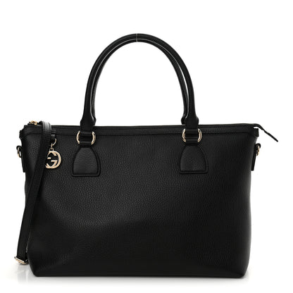 Gucci Dollar Calfskin GG Charm Satchel Black 1 of 11