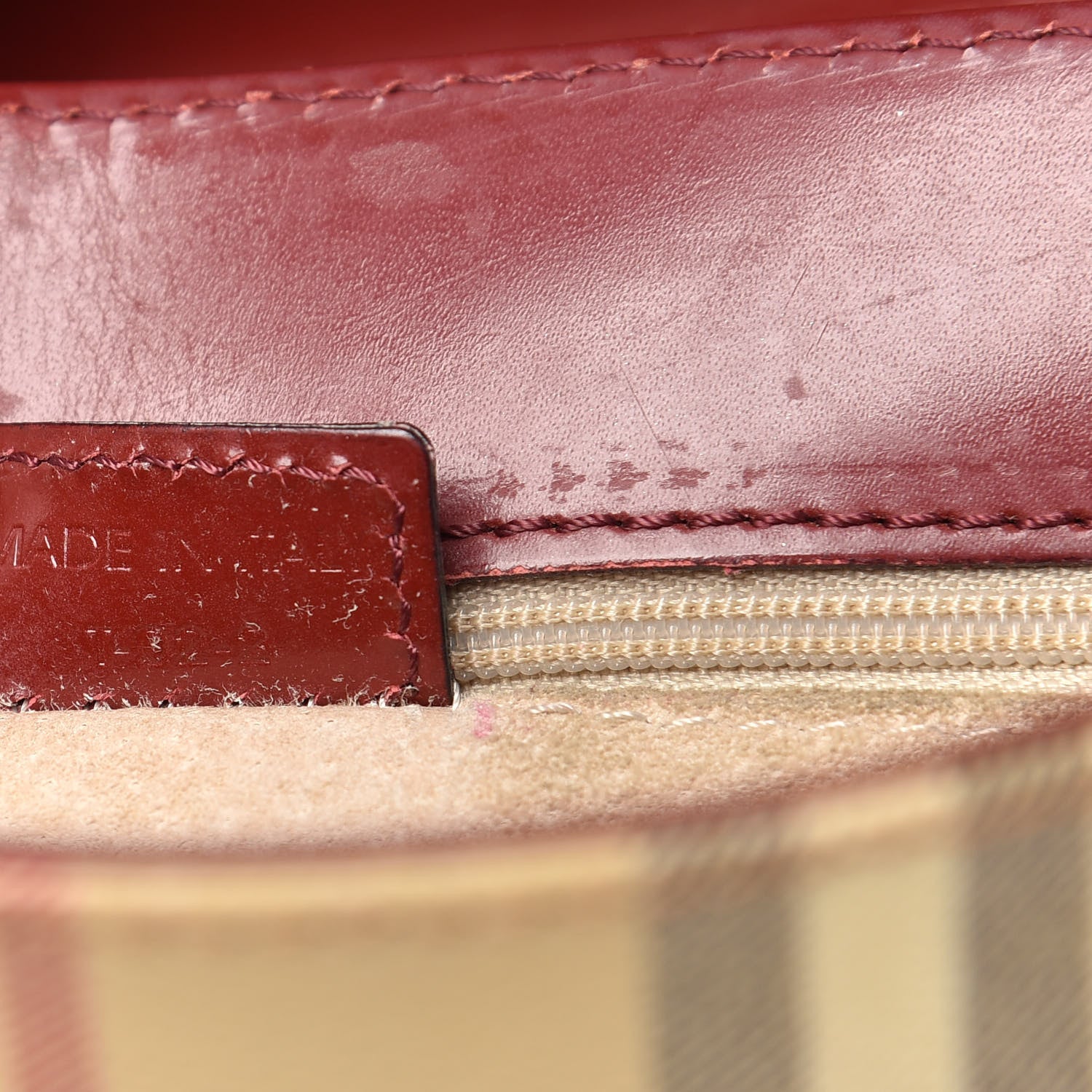 Burberry Haymarket Check Shoulder Bag Military Red 7 of 17