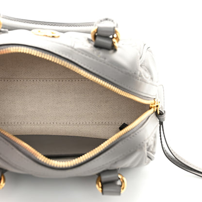 Gucci Calfskin GG Matelasse Mini Bowler Bag Dusty Grey Natural 5 of 11